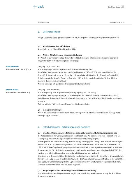 Geschäftsbericht 2009 - Schulthess Group