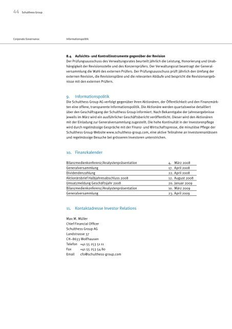 Geschäftsbericht 2007 - Schulthess Group