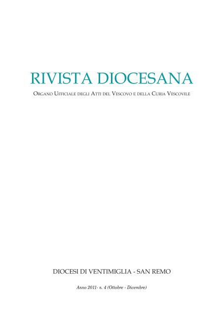 RIVISTA DIOCESANA - Diocesi di Ventimiglia - San Remo