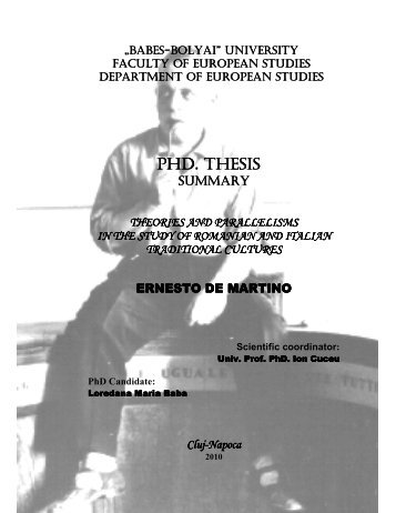 PHD. THESIS - Institutul de Studii Doctorale