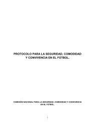 PROTOCOLO PARA LA SEGURIDAD, COMODIDAD Y CONVIVENCIA EN EL FÚTBOL.