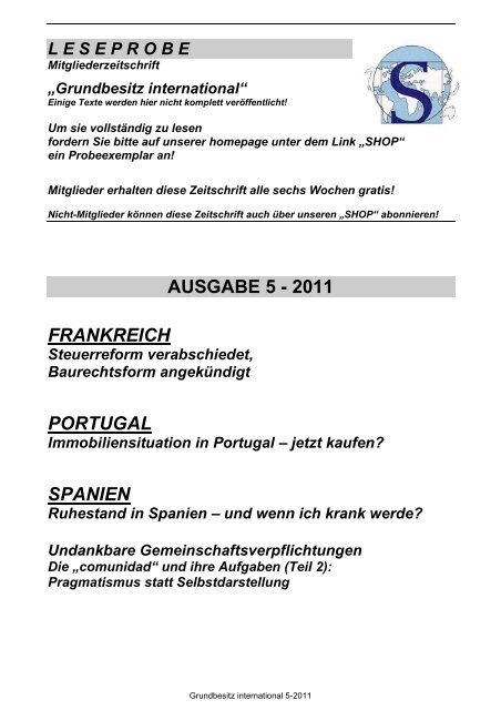 Ausgabe 5 2011 Frankreich Portugal Spanien