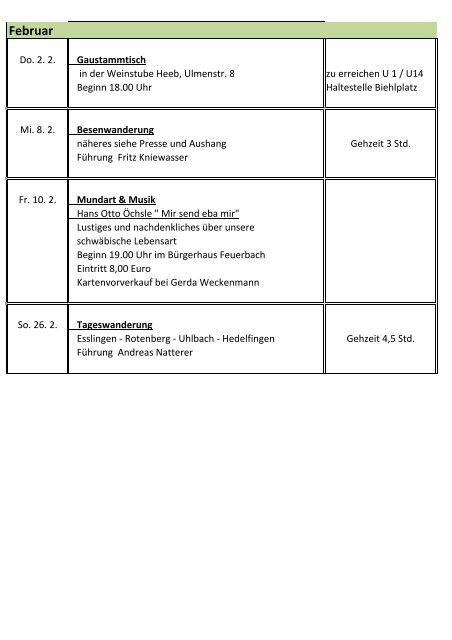 Jahres - Programm 2012 - Schwäbischer Albverein