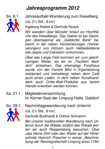 Jahresprogramm 2012 - Schwäbischer Albverein