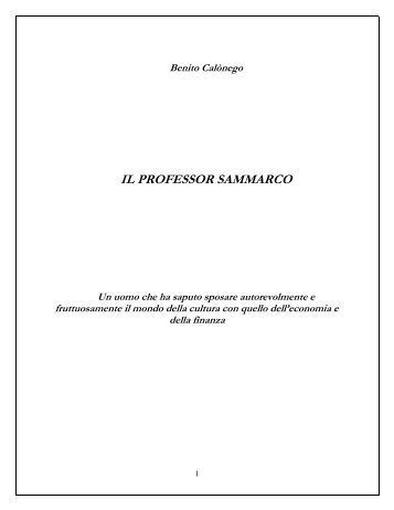 IL PROFESSOR SAMMARCO - Il Crocevia