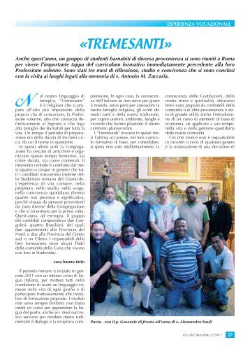 «TREMESANTI» - Centro Studi Storici dei PP. Barnabiti - Index