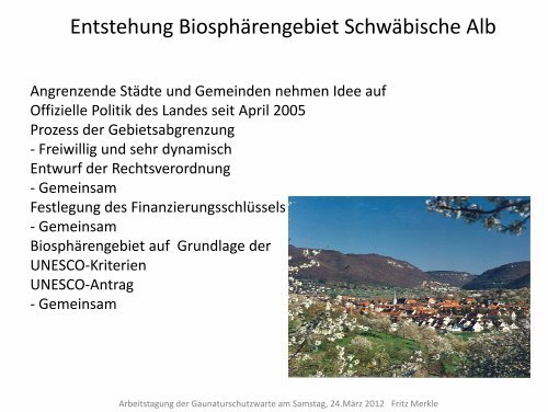 Präsentation Biosphären-Botschafter - Schwäbischer Albverein