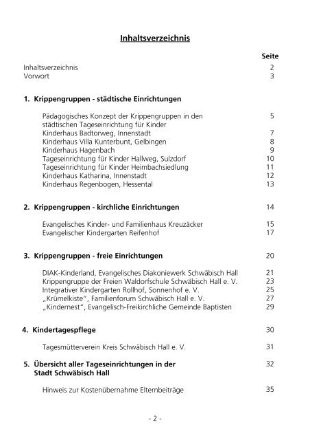 „Kleine Kinder – ganz groß!“ - Stadt Schwäbisch Hall