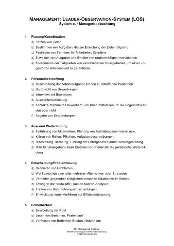 management: leader-observation-system (los) - Dr. Schwan und ...