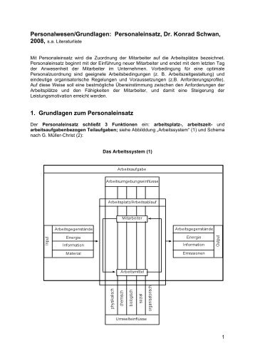 Personalwesen/Grundlagen: Personaleinsatz, Dr. Konrad Schwan ...