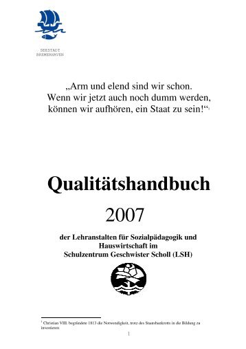 Qualitätshandbuch 2007 - Schulportal Bremerhaven