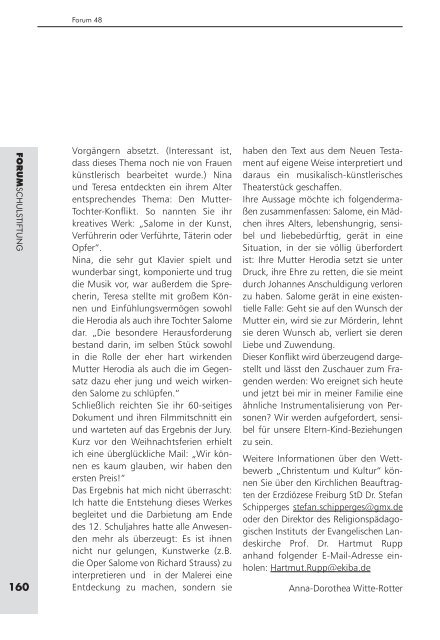 16 Preisträgerinnen Heft 48 - Schulstiftung der Erzdiözese Freiburg
