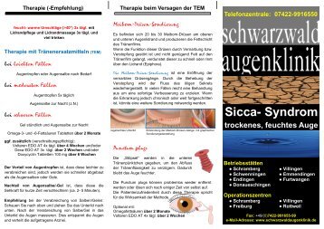 Sicca- Syndrom - Schwarzwald Augenklinik