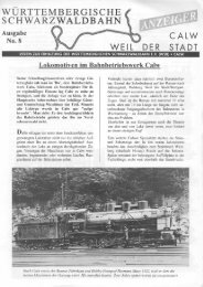 WSB-Anzeiger Nr.8 - Württembergische Schwarzwaldbahn