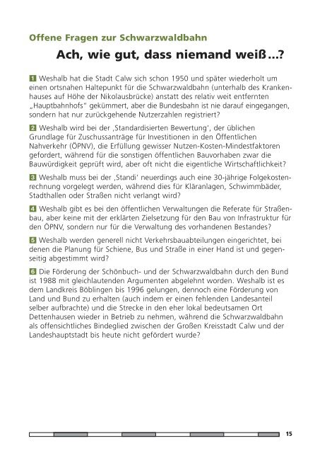 Zugkunft für Calw - Württembergische Schwarzwaldbahn