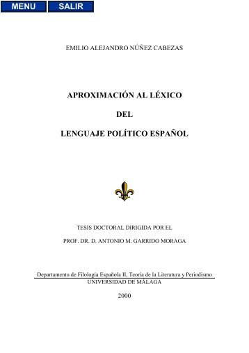aproximación al léxico del lenguaje político español - Repositorio ...