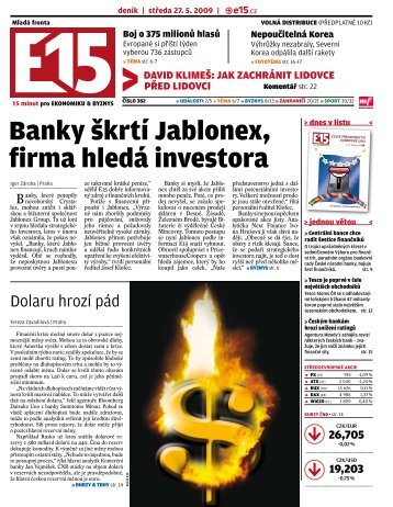 banky škrtí Jablonex, firma hledá investora - Mladá fronta