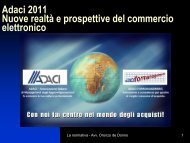 Adaci 2011 Nuove realtà e prospettive del commercio elettronico
