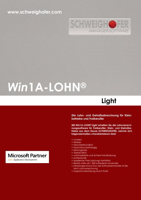 Win1A-LOHN® Light - SCHWEIGHOFER Manager