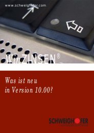 Was ist neu in Version 10? - SCHWEIGHOFER Manager