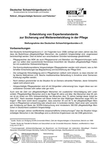 Stellungnahme des DSB e.V. - Schwerhoerigen-Netz