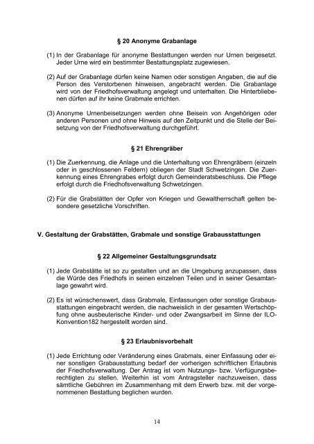 7.02 Friedhofsatzung und Gebührenverzeichnis.pdf - Schwetzingen