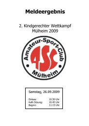 Meldeergebnis Mülheimer Nachwuchsschwimmfest Kindgerechter Teil