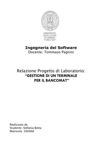 Relazione Progetto di Laboratorio - Istituto di Scienze e Tecnologie ...