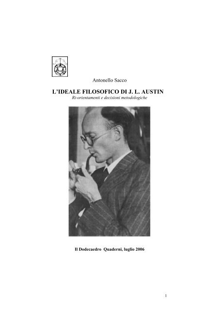 L'IDEALE FILOSOFICO DI J. L. AUSTIN - Lettere e Filosofia