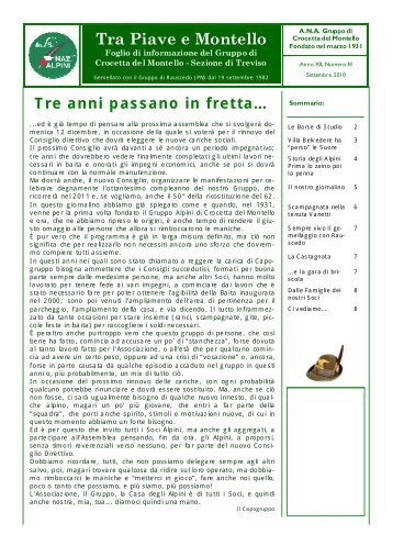 N° 3 settembre - Gruppo Alpini Crocetta del Montello