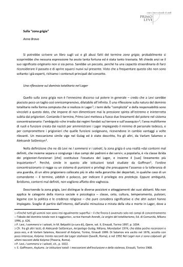 Anna Bravo – Sulla zona grigia - Centro Internazionale di Studi ...