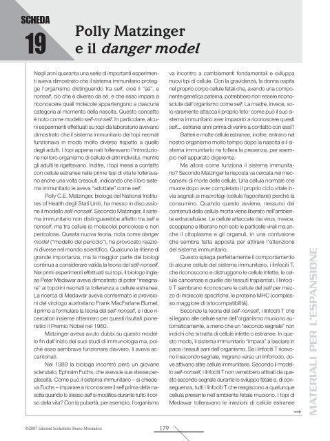 Polly Matzinger e il danger model - edizioni scolastiche bruno ...