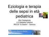 Eziologia e terapia delle sepsi in età pediatrica - VTB Congressi