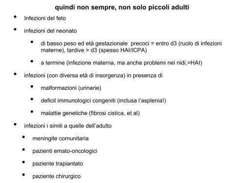 Eziologia e terapia delle sepsi in età pediatrica - VTB Congressi