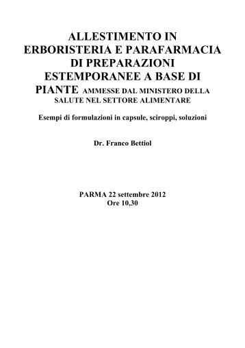 Parma 2 PREPARAZIONI erboristiche capsule, sciroppi. liqui… - Senaf