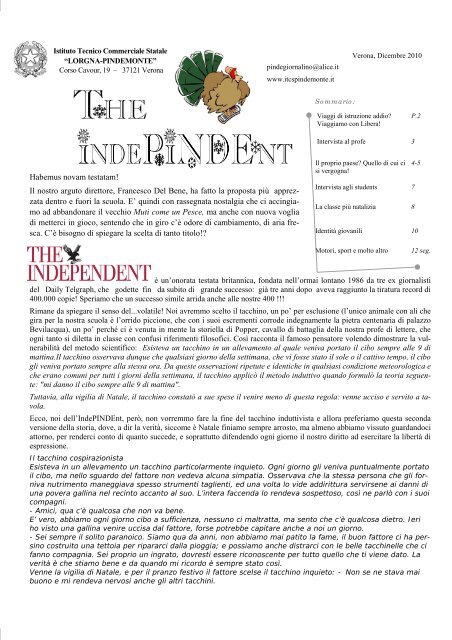Edizione Dicembre 2010 (pdf) - ITCS Lorgna - Pindemonte