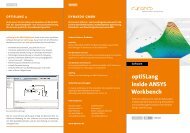 optiSLang inside ANSYS Workbench - Science und Computing AG