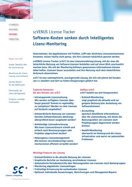 scVLT Infoblatt - Science und Computing AG