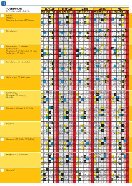 AEV Abfallkalender 2013 - Abfallentsorgungsverband Schwarze Elster