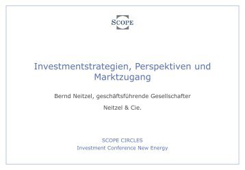 4. Die bereits feststehenden Investitionsobjekte - Scope