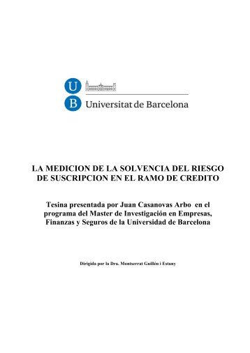 a.TESINA- LA SOLVENCIA DEL RAMO DE CREDITO - Scor