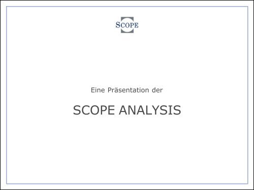 Schiffsfonds in der Konsolidierung? - Scope