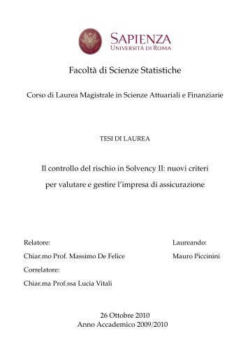 Facoltà di Scienze Statistiche - Scor