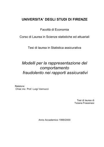 UNIVERSITA' DEGLI STUDI DI FIRENZE - Scor