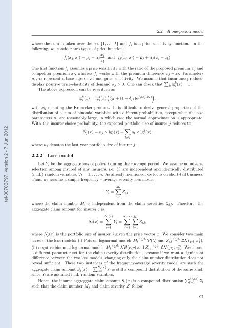Etude des marchés d'assurance non-vie à l'aide d'équilibres de ...