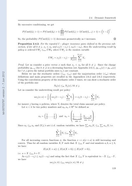 Etude des marchés d'assurance non-vie à l'aide d'équilibres de ...