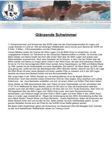 Glänzende Schwimmer