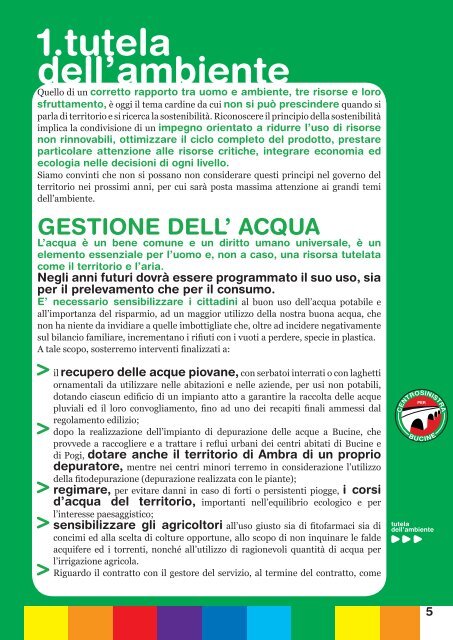 Programma elettorale - Comune di Bucine