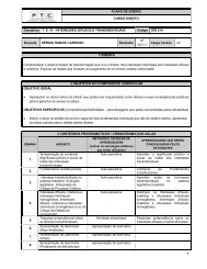 PLANO DE ENSINO CURSO DIREITO Disciplina T. E. VI ... - Ftc