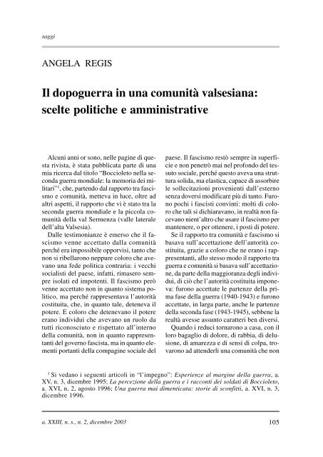 "l'impegno" in formato pdf - Istituto per la storia della Resistenza e ...